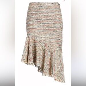 Halogen tweed asymmetrical hem skirt lined
Career woman’s size 14 side zip